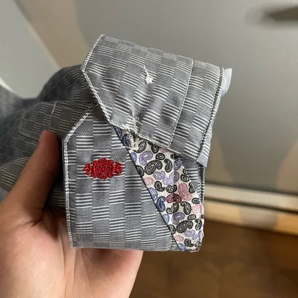 Grey-Blue Robert Graham Mens Button Down - Picture 2 of 6